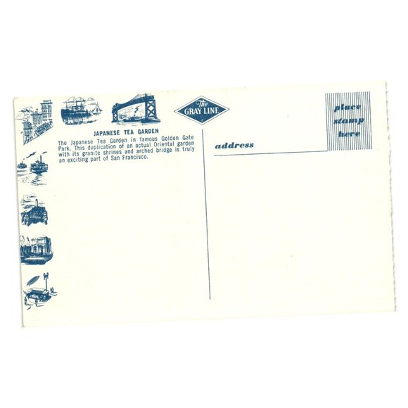 Vintage Postcard Japanese Tea Garden Golden Gate Park San Francisco Tourism Gift - Picture 2 of 2